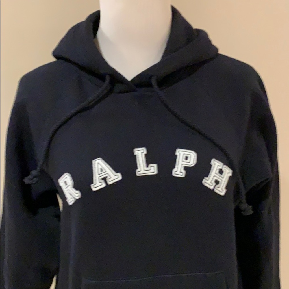 RALPH Black Hooded Sweatshirt   XS